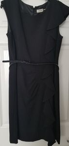 Black Ruffle Detail Calvin Klein Dress Sz 12